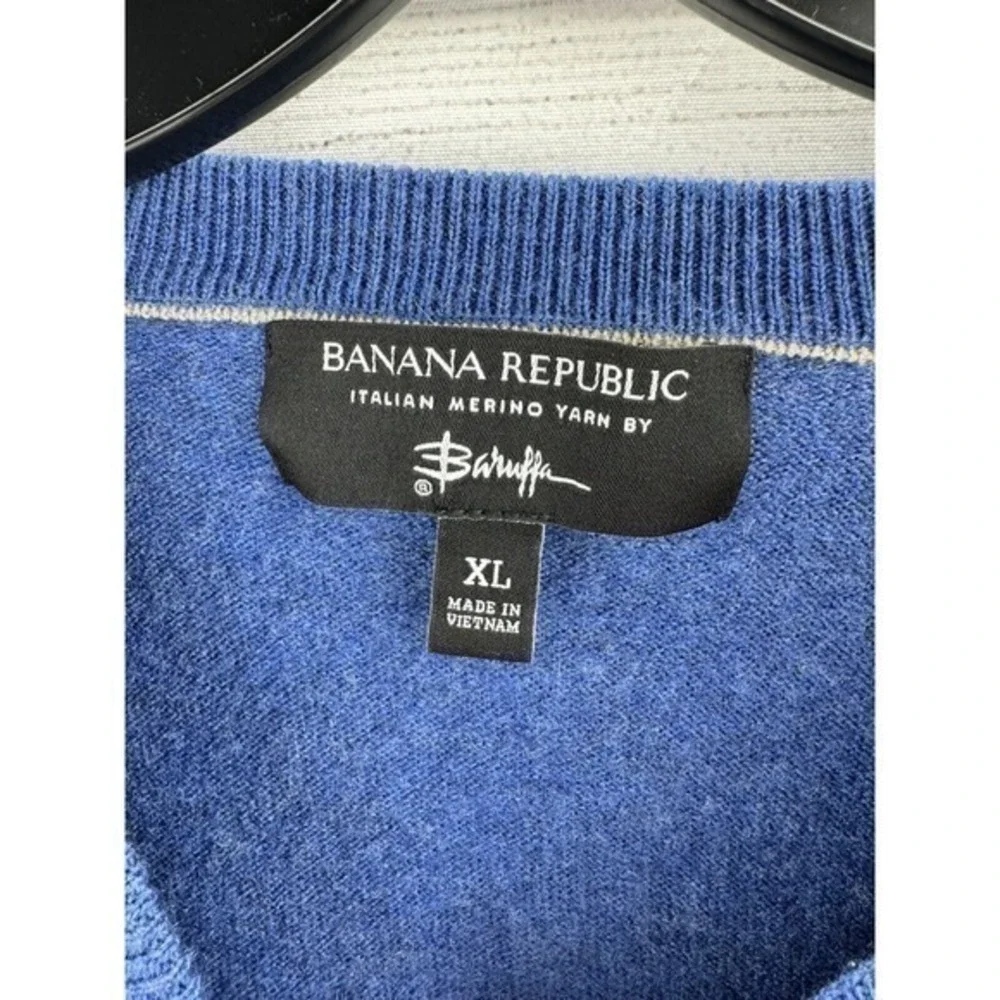 Banana‎ Republic Sweater Blue X-Large Italian Merino Yarn By Baruffa Soft Touch
